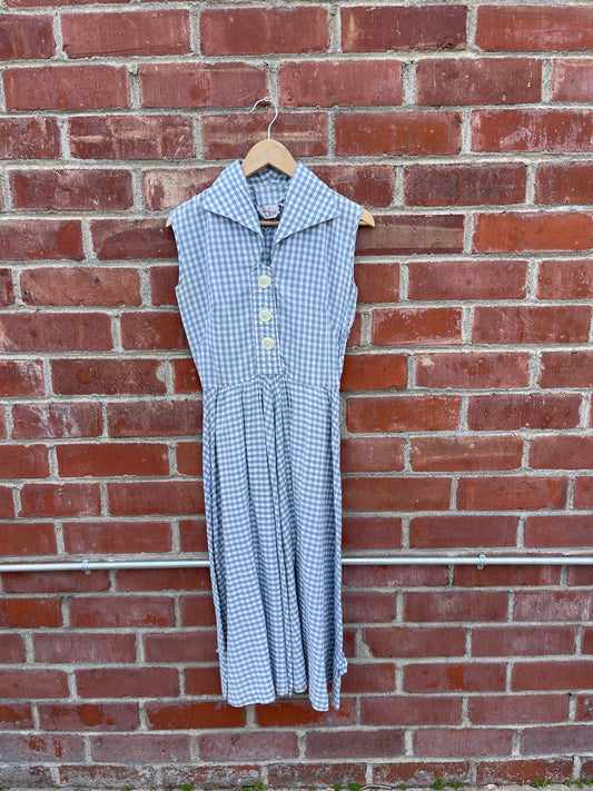 1950's Blue Plaid Dress
