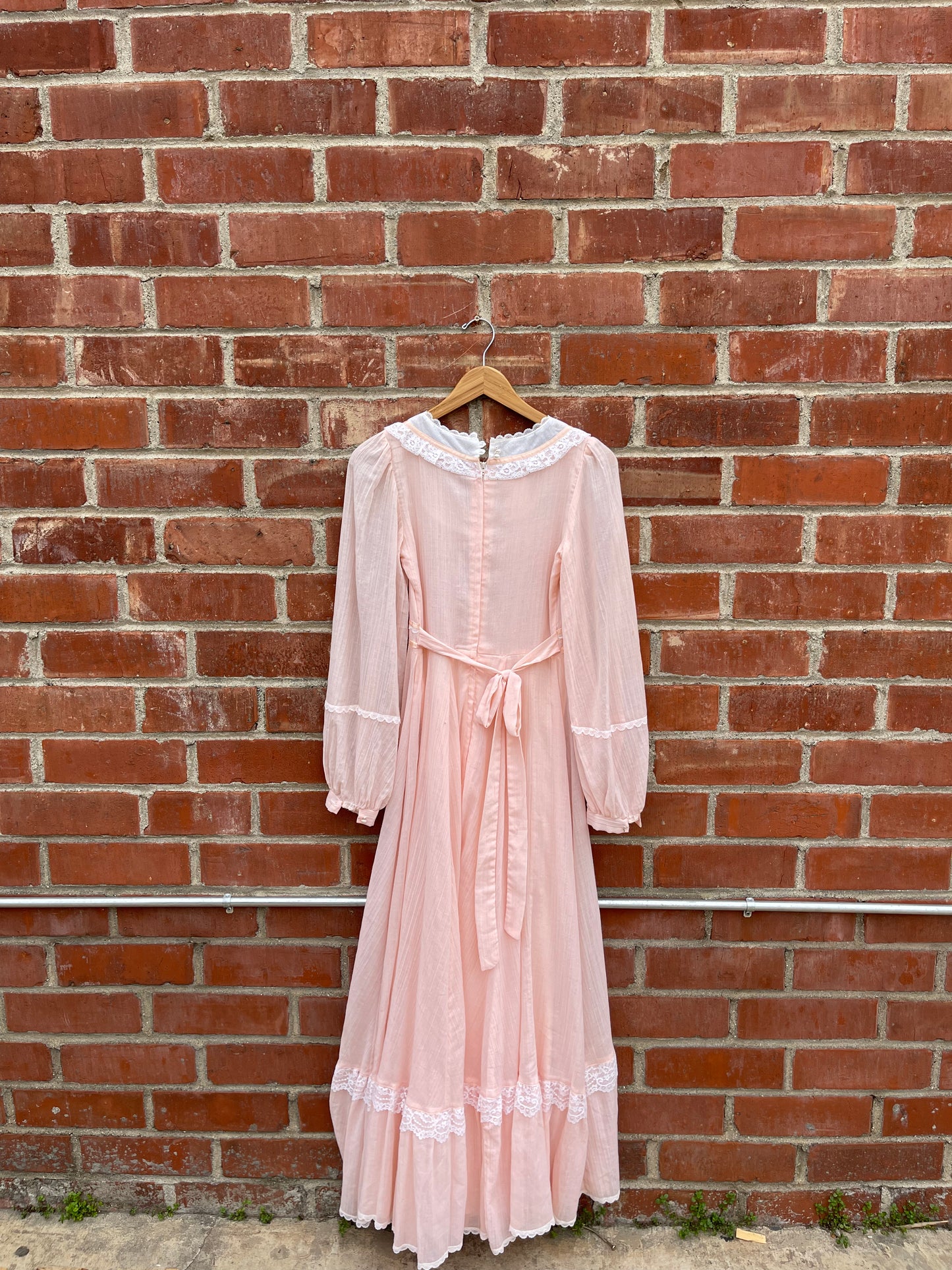 1970's Pink Prairie Dress
