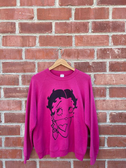 Betty Boop Crewneck Hot Pink